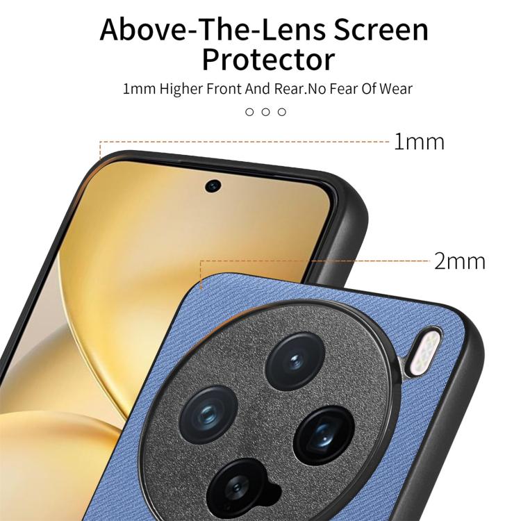 For vivo X200 Pro mini Twill Fabric Leather Skin Back Phone Case