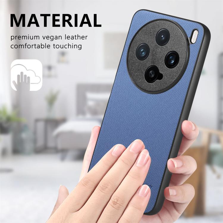 For vivo X200 Pro mini Twill Fabric Leather Skin Back Phone Case