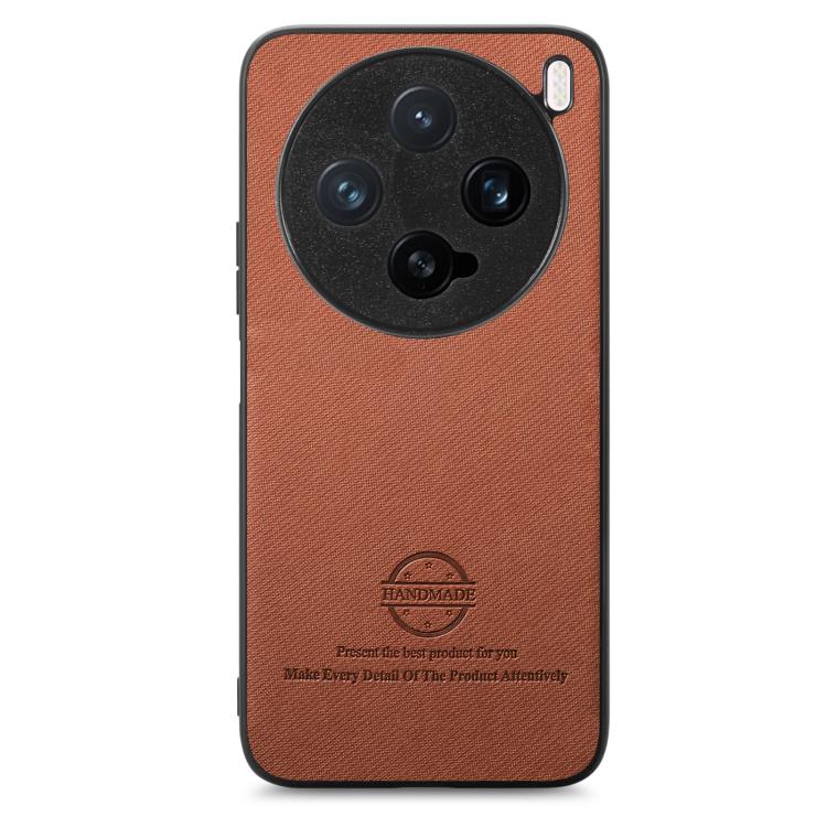 For vivo X200 Pro mini Twill Fabric Leather Skin Back Phone Case