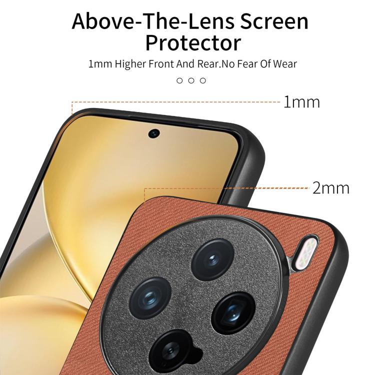 For vivo X200 Pro mini Twill Fabric Leather Skin Back Phone Case