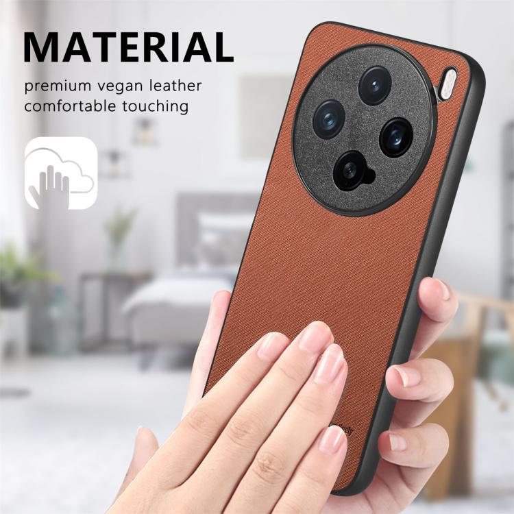 For vivo X200 Pro mini Twill Fabric Leather Skin Back Phone Case