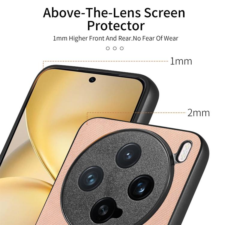 For vivo X200 Pro mini Twill Fabric Leather Skin Back Phone Case