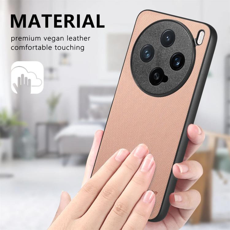 For vivo X200 Pro mini Twill Fabric Leather Skin Back Phone Case