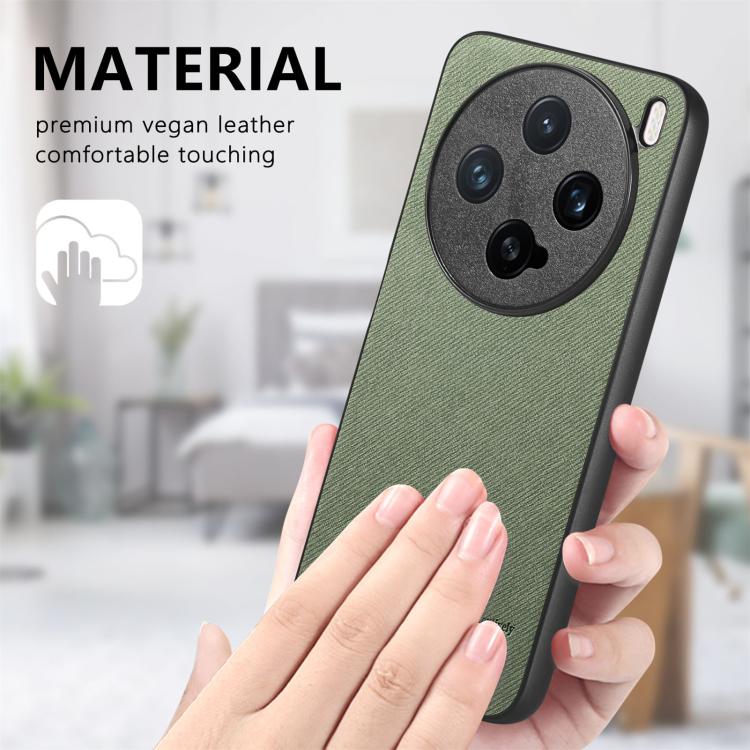 For vivo X200 Pro mini Twill Fabric Leather Skin Back Phone Case