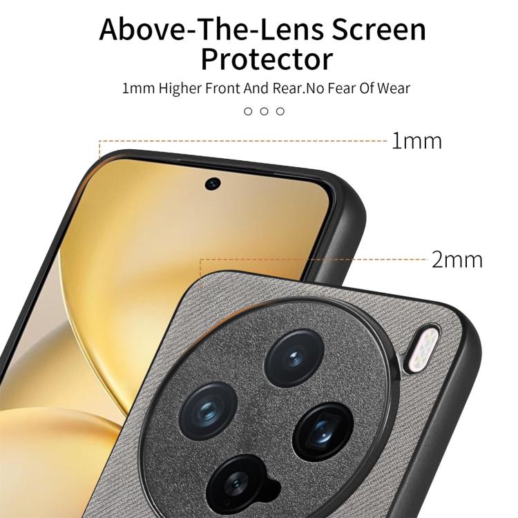 For vivo X200 Pro mini Twill Fabric Leather Skin Back Phone Case