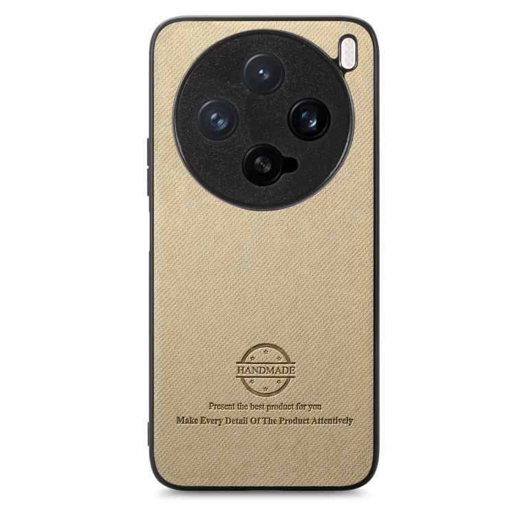 For vivo X200 Pro mini Twill Fabric Leather Skin Back Phone Case