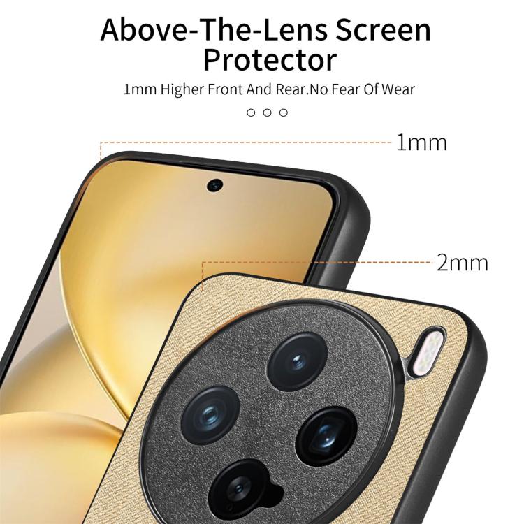 For vivo X200 Pro mini Twill Fabric Leather Skin Back Phone Case