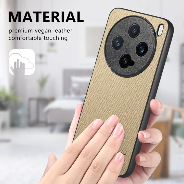 For vivo X200 Pro mini Twill Fabric Leather Skin Back Phone Case