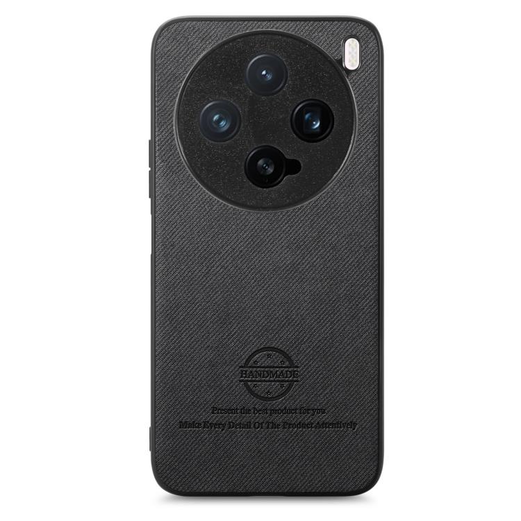 For vivo X200 Pro mini Twill Fabric Leather Skin Back Phone Case