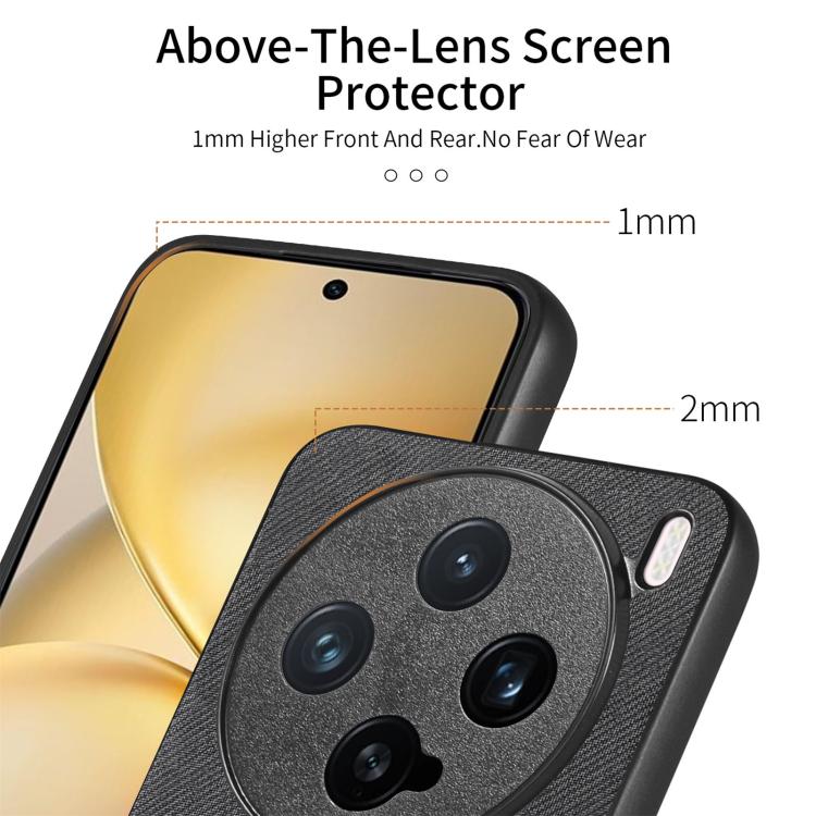For vivo X200 Pro mini Twill Fabric Leather Skin Back Phone Case