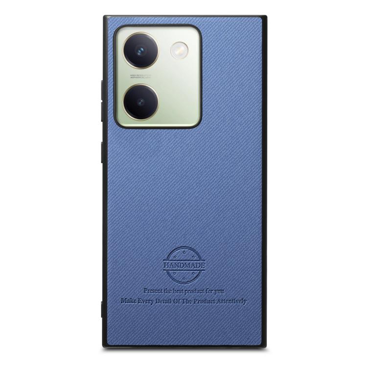 For vivo Y300+ Twill Fabric Leather Skin Back Phone Case