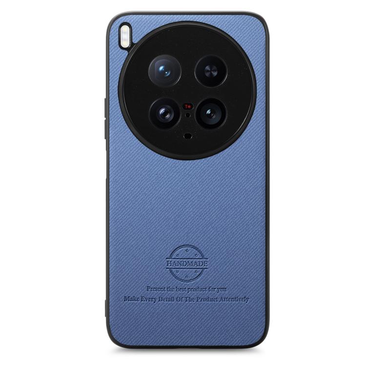 For vivo X200 Ultra Twill Fabric Leather Skin Back Phone Case