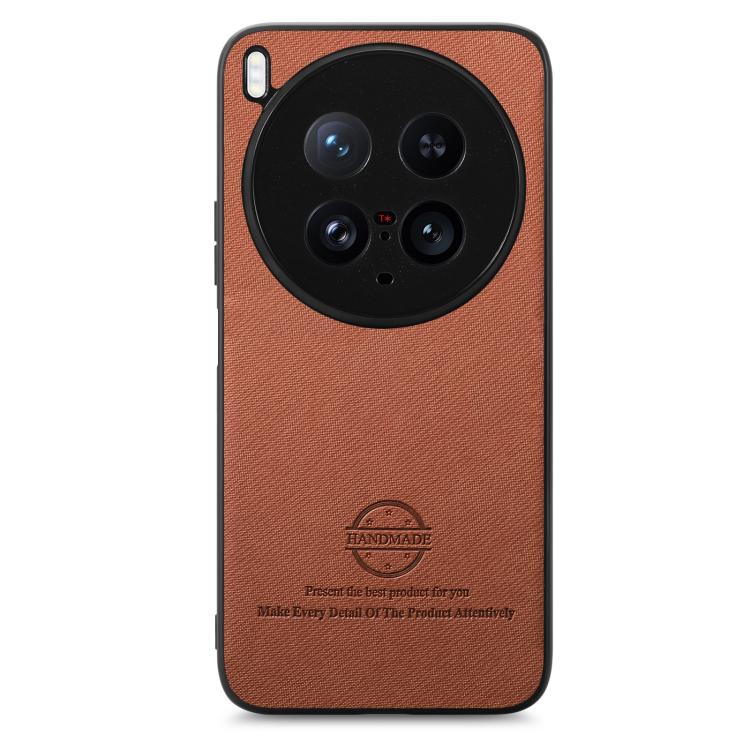 For vivo X200 Ultra Twill Fabric Leather Skin Back Phone Case