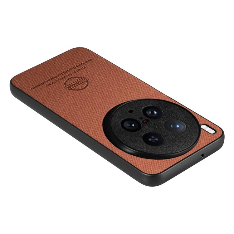 For vivo X200 Ultra Twill Fabric Leather Skin Back Phone Case