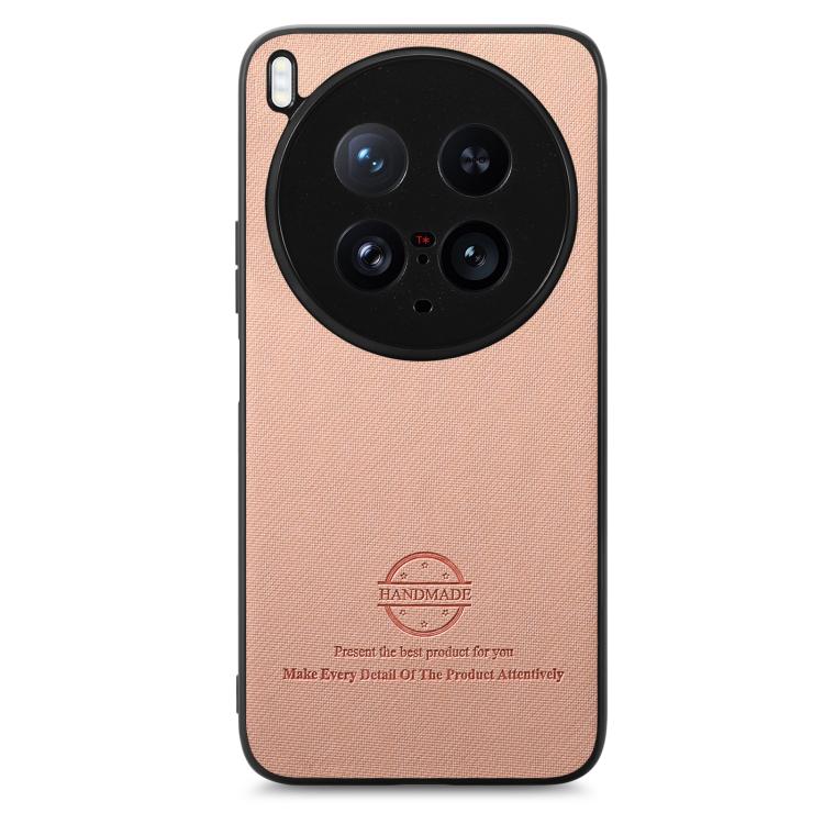 For vivo X200 Ultra Twill Fabric Leather Skin Back Phone Case