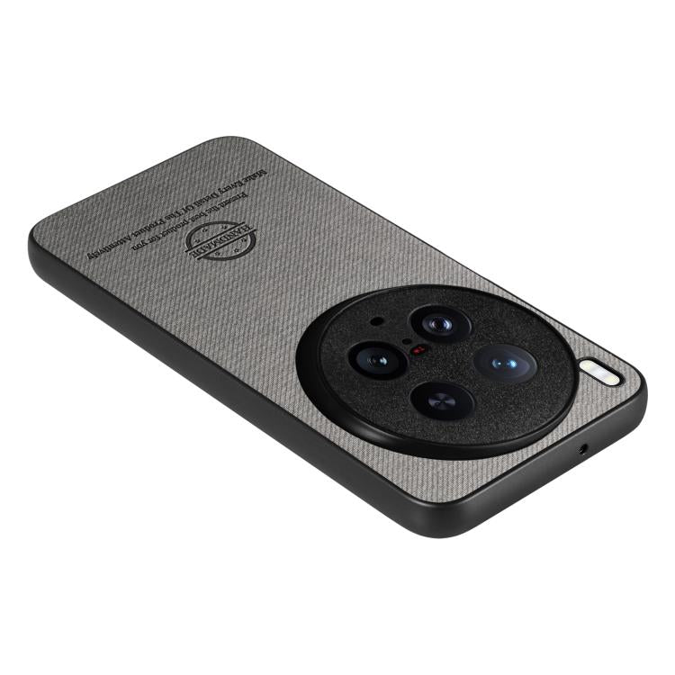 For vivo X200 Ultra Twill Fabric Leather Skin Back Phone Case