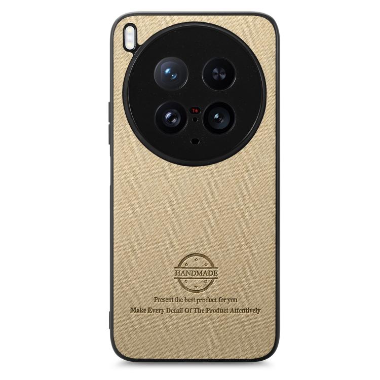 For vivo X200 Ultra Twill Fabric Leather Skin Back Phone Case