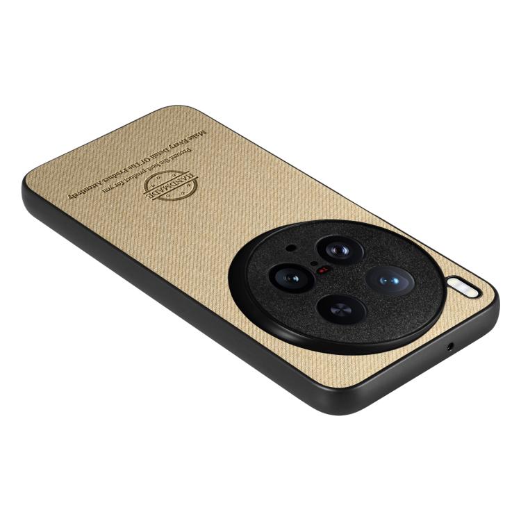 For vivo X200 Ultra Twill Fabric Leather Skin Back Phone Case