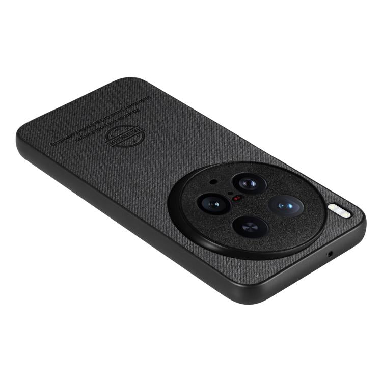 For vivo X200 Ultra Twill Fabric Leather Skin Back Phone Case
