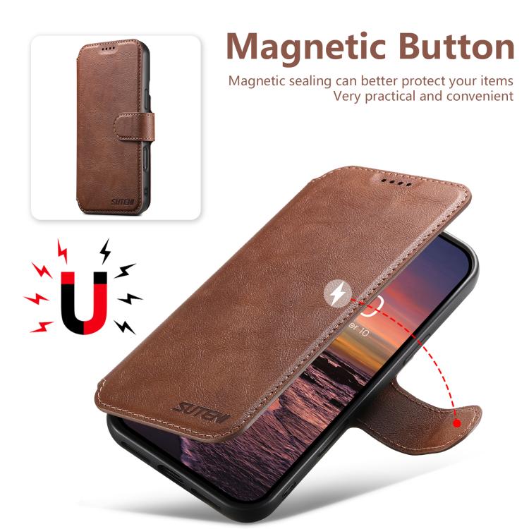 For iPhone 14 Suteni Q05 2-in-1 Multi-function Detachable Wallet MagSafe Phone Case