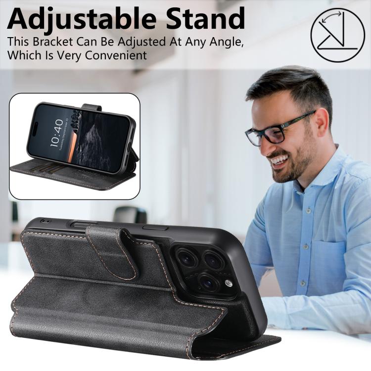 For iPhone 13 Pro Max Suteni Q05 2-in-1 Multi-function Detachable Wallet MagSafe Phone Case