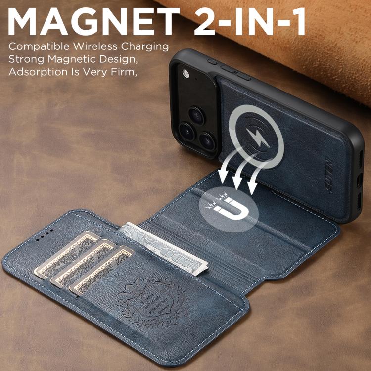 For iPhone 17 Pro Max Suteni Q05 2-in-1 Multi-function Detachable Wallet MagSafe Phone Case