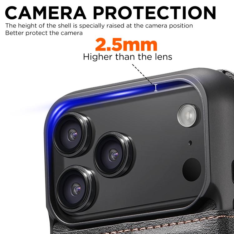 For iPhone 17 Pro Suteni Q05 2-in-1 Multi-function Detachable Wallet MagSafe Phone Case