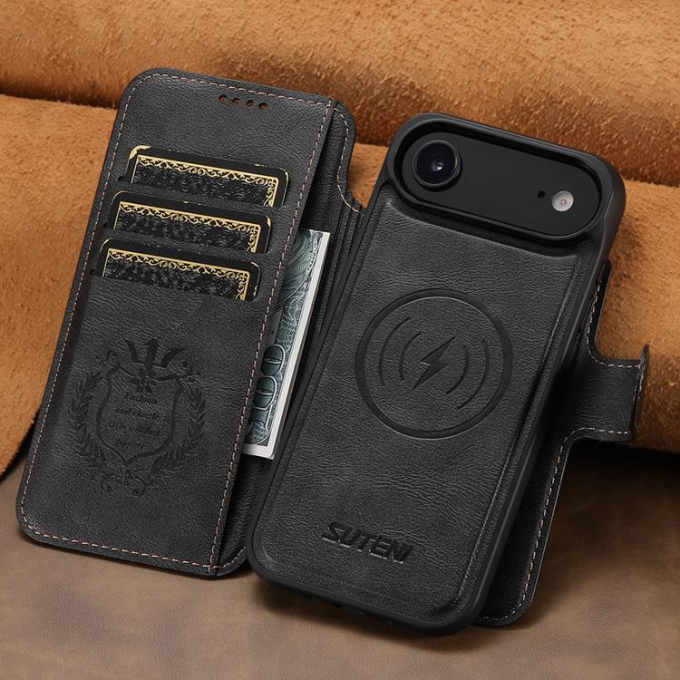 For iPhone Air Suteni Q05 2-in-1 Multi-function Detachable Wallet MagSafe Phone Case