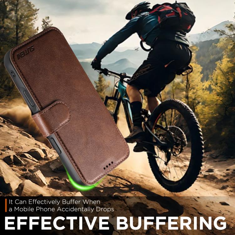 For iPhone Air Suteni Q05 2-in-1 Multi-function Detachable Wallet MagSafe Phone Case
