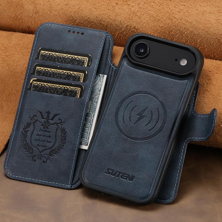 For iPhone Air Suteni Q05 2-in-1 Multi-function Detachable Wallet MagSafe Phone Case