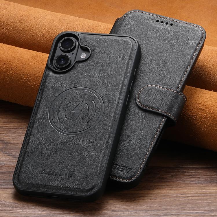 For iPhone 17 Suteni Q05 2-in-1 Multi-function Detachable Wallet MagSafe Phone Case