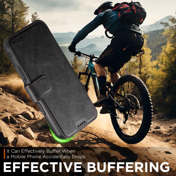 For iPhone 17 Suteni Q05 2-in-1 Multi-function Detachable Wallet MagSafe Phone Case