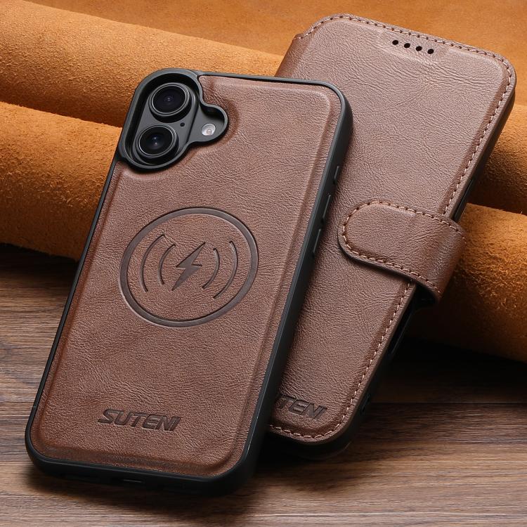 For iPhone 17 Suteni Q05 2-in-1 Multi-function Detachable Wallet MagSafe Phone Case