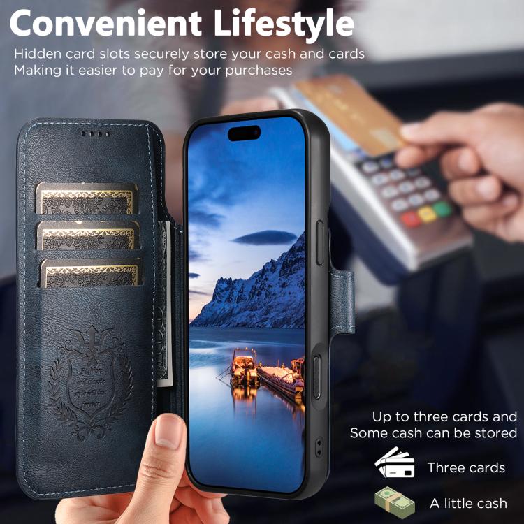 For iPhone 17 Suteni Q05 2-in-1 Multi-function Detachable Wallet MagSafe Phone Case
