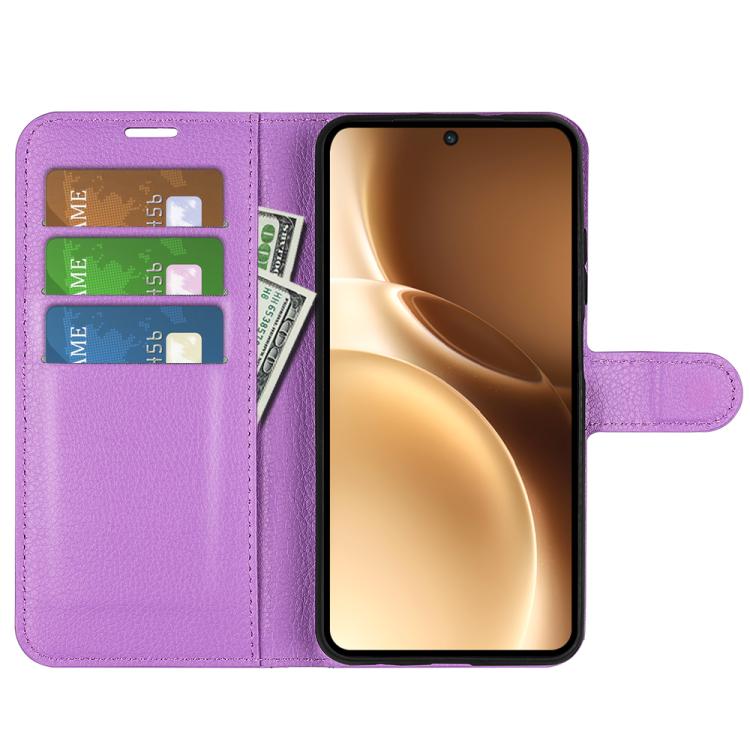 For vivo X300 Pro Litchi Texture Horizontal Flip Leather Phone Case with Holder