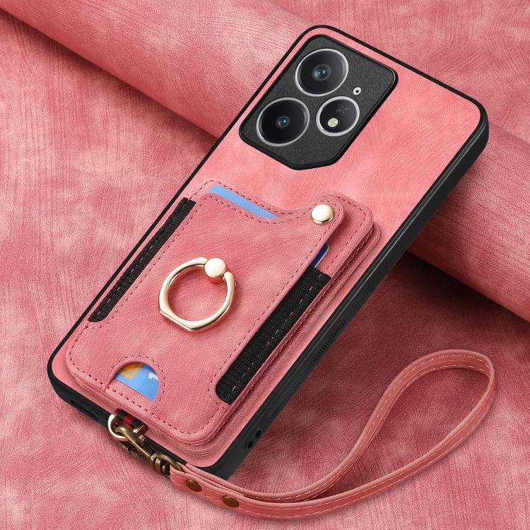 For Realme Neo7 Retro Skin-feel Ring Multi-card Wallet Phone Case