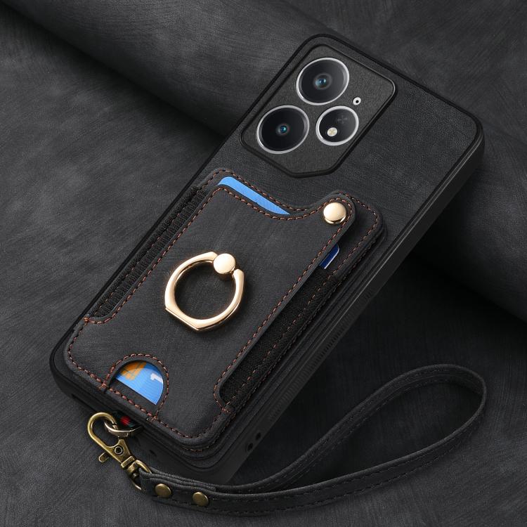 For Realme Neo7 Retro Skin-feel Ring Multi-card Wallet Phone Case