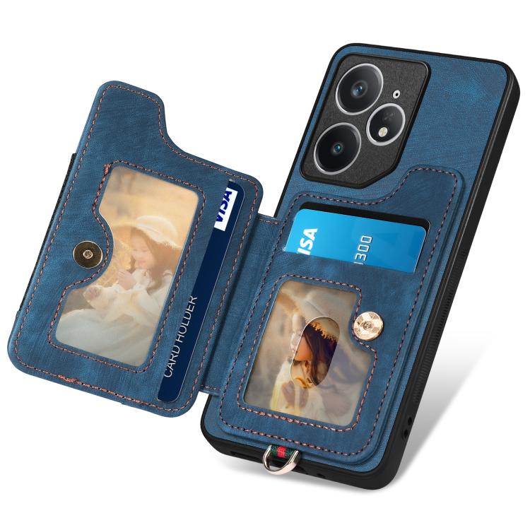 For Realme Neo7 Retro Skin-feel Ring Multi-card Wallet Phone Case