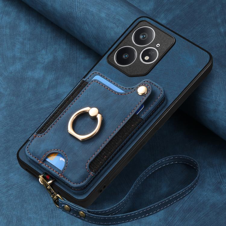 For Realme Neo7 Retro Skin-feel Ring Multi-card Wallet Phone Case