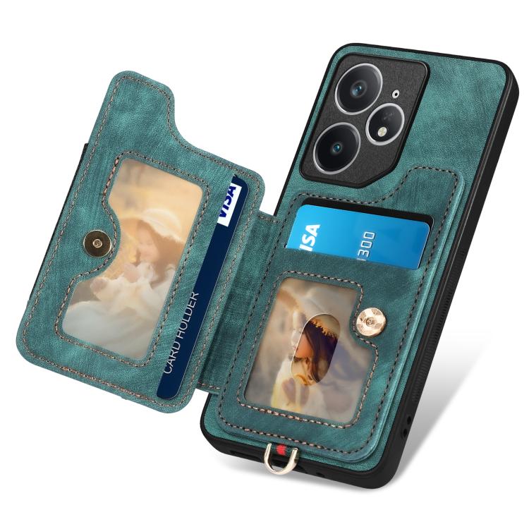 For Realme Neo7 Retro Skin-feel Ring Multi-card Wallet Phone Case