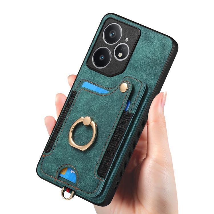 For Realme Neo7 Retro Skin-feel Ring Multi-card Wallet Phone Case