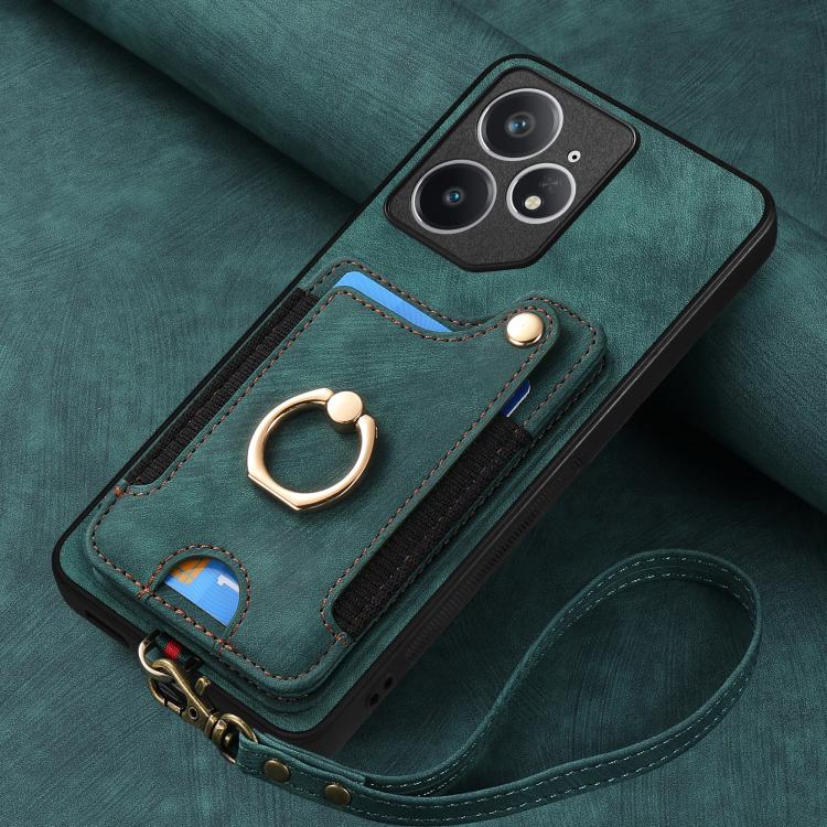 For Realme Neo7 Retro Skin-feel Ring Multi-card Wallet Phone Case