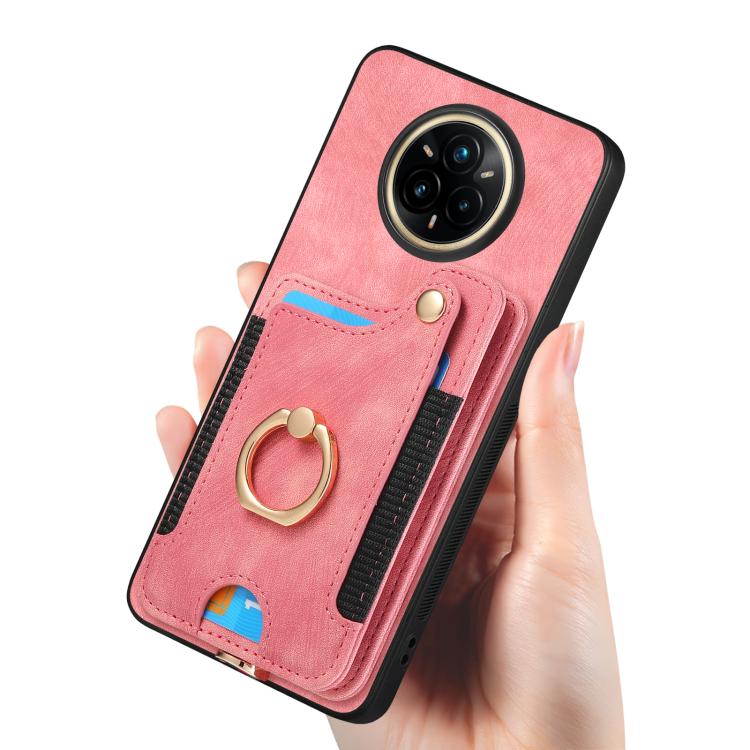 For Realme 14 Pro Retro Skin-feel Ring Multi-card Wallet Phone Case