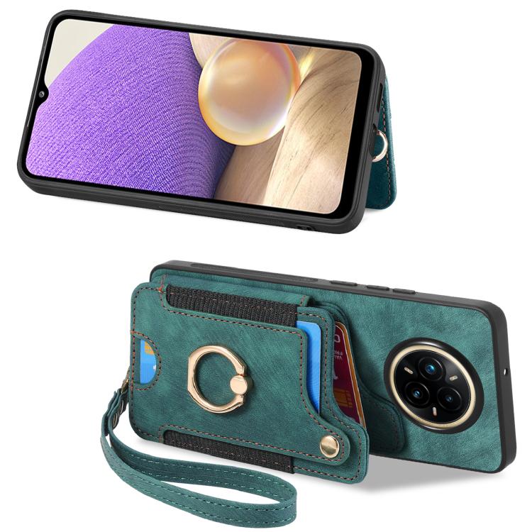 For Realme 14 Pro Retro Skin-feel Ring Multi-card Wallet Phone Case