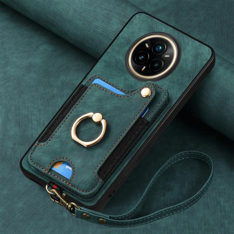 For Realme 14 Pro Retro Skin-feel Ring Multi-card Wallet Phone Case