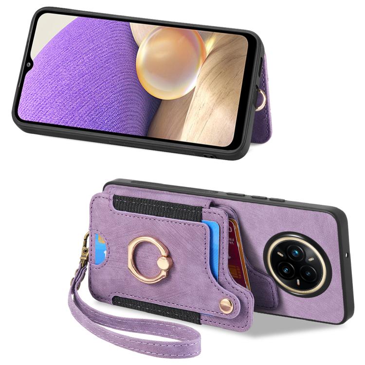 For Realme 14 Pro Retro Skin-feel Ring Multi-card Wallet Phone Case