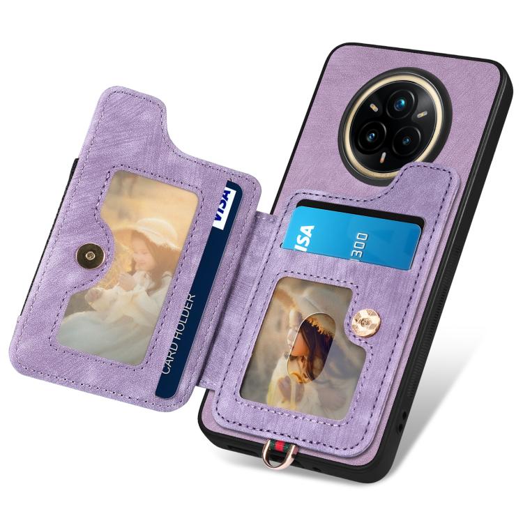 For Realme 14 Pro Retro Skin-feel Ring Multi-card Wallet Phone Case
