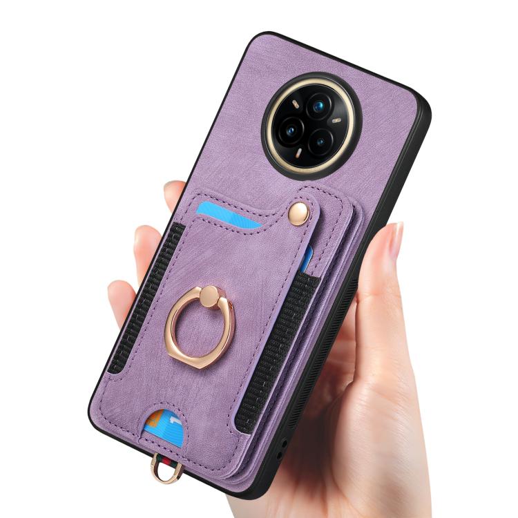 For Realme 14 Pro Retro Skin-feel Ring Multi-card Wallet Phone Case