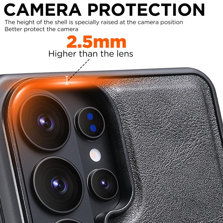For Samsung Galaxy S26 Ultra 5G Suteni G5 Cowhide Leather Magnetic Phone Case