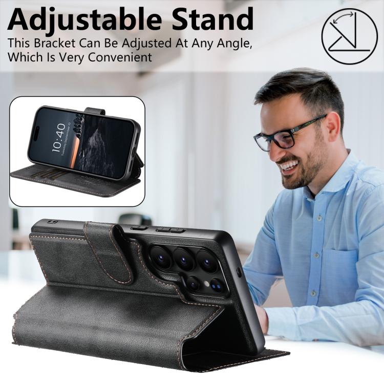 For Samsung Galaxy S25 Ultra 5G Suteni Q05 2-in-1 Multi-function Detachable Wallet MagSafe Phone Case